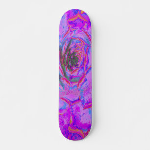 Lila und Magenta Sukkulente Sedumrosette Skateboard