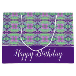 Lila und Mauve Floral Große Geschenktüte