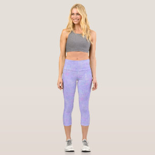 Lila und mehrfarbige Flakes Capri Leggings