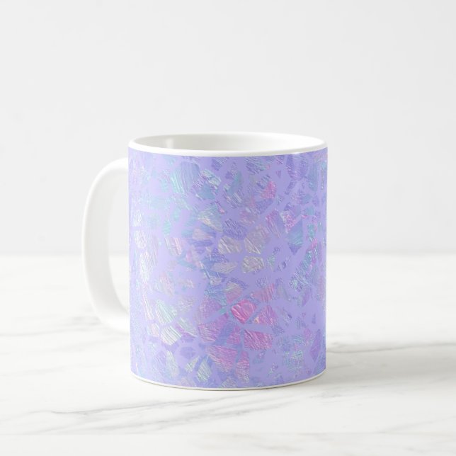 Lila und mehrfarbige Flakes Kaffeetasse (Vorderseite Links)