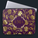 Lila und metallisches goldfarbenes Muster Laptopschutzhülle<br><div class="desc">Elegantes dunkles lila und metallisches goldfarbenes Muster. Es ist auf anderen Produkten erhältlich.</div>