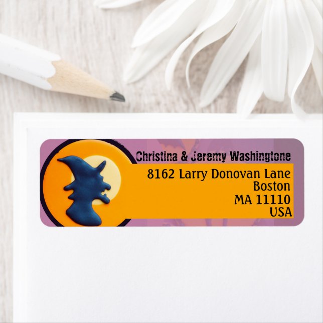 Lila und orange ästhetische Halloween-Hexe (Insitu)