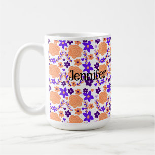 Lila und orange Blume Kaffeetasse