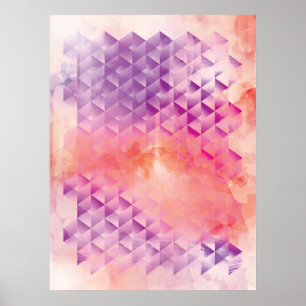 Lila und orange geometrisches poster
