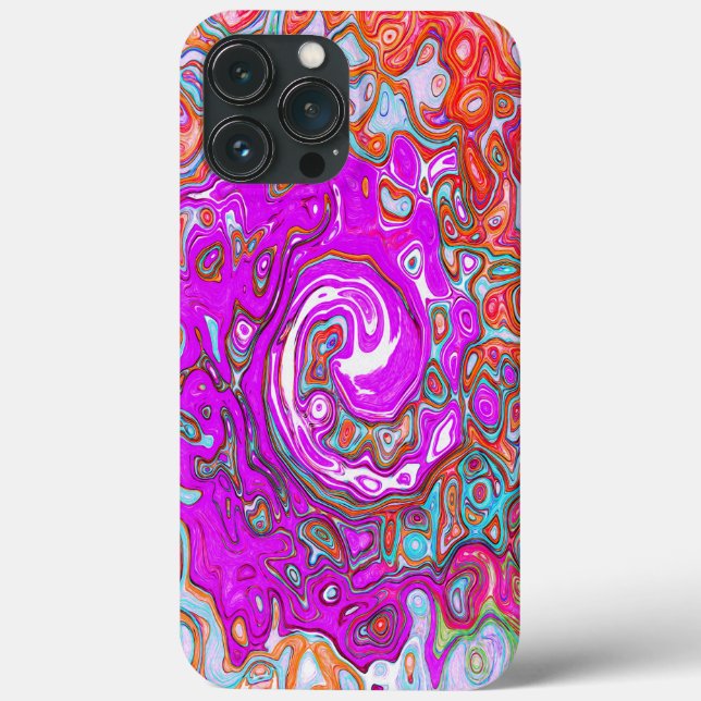 Lila und Orange Groovy Abstrakt Retro Swirl Case-Mate iPhone Hülle (Rückseite)