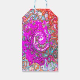 Lila und Orange Groovy Abstrakt Retro Swirl Geschenkanhänger