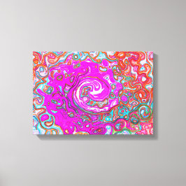 Lila und Orange Groovy Abstrakt Retro Swirl Leinwanddruck