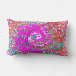 Lila und Orange Groovy Abstrakt Retro Swirl Lendenkissen