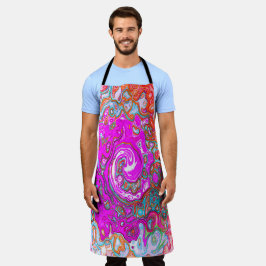 Lila und Orange Groovy Abstrakt Retro Swirl Schürze