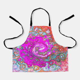 Lila und Orange Groovy Abstrakt Retro Swirl Schürze