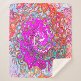 Lila und Orange Groovy Abstrakt Retro Swirl Sherpadecke