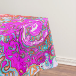 Lila und Orange Groovy Abstrakt Retro Swirl Tischdecke