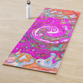 Lila und Orange Groovy Abstrakt Retro Swirl Yogamatte