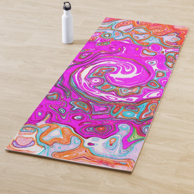 Lila und Orange Groovy Abstrakt Retro Swirl Yogamatte (Beispiel)