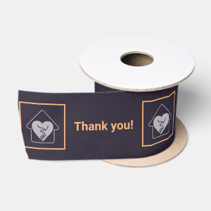 Lila und Orange-Logo Satinband