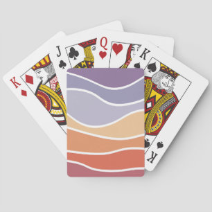 Lila und orange Retro-Wellen Spielkarten