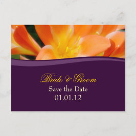 Lila und orange Save the Date Postkarte