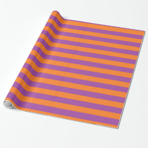 Lila und orange Streifen-Verpackungs-Papier Geschenkpapier