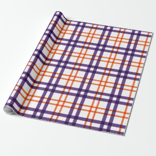 Lila und Orange Tartan Geschenkpapier