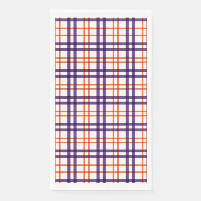 Lila und Orange Tartan Serviette (Vorderseite)