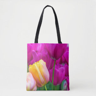 Lila und orange Tulpen Taschen-Tasche