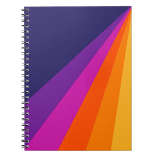Lila und orangefarbene diagonale Retrostreifen Notizblock