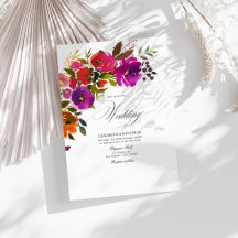 Lila und orangefarbene Hochzeit