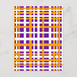 Lila und orangefarbene Verriegelungsstreifen Postkarte
