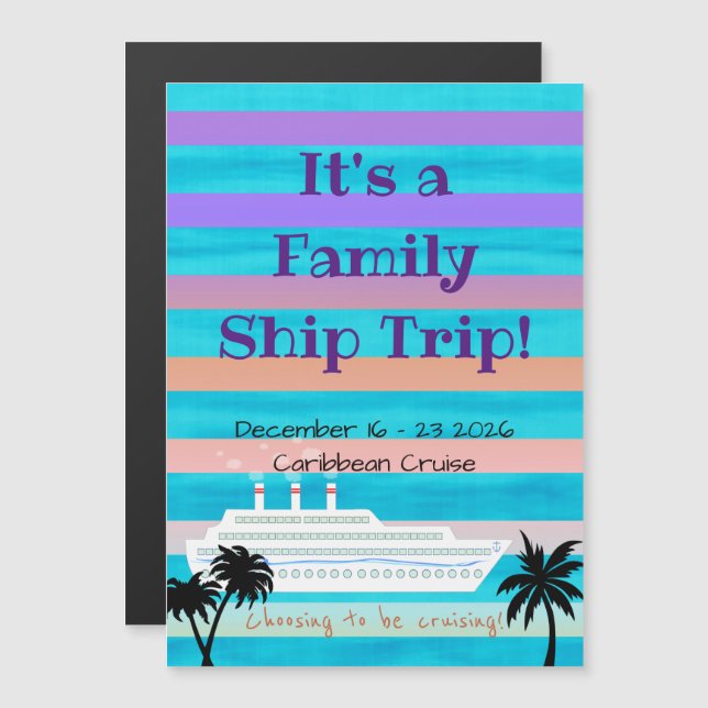 Lila und orangefarbener Türmagnet Magneteinladung (Vorne/Hinten)