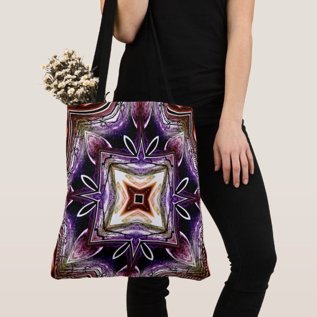 Lila und orangefarbenes Kaleidoskop-Design (Von Nahem)