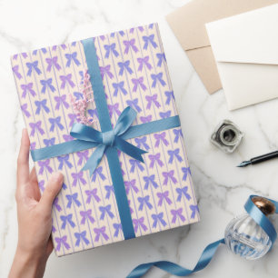 Lila und periwinkle Bows und Ribbons Geschenkpapier