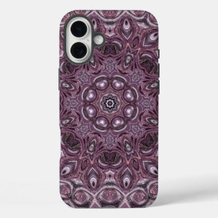 Lila und Pflaume Marmor Mandala Muster iPhone 16 Plus Hülle