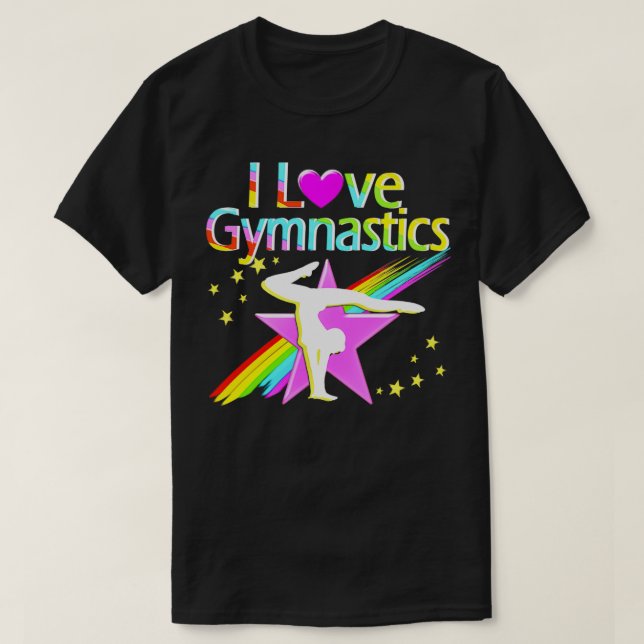LILA UND PINK I LIEBE GYMNASTIK T-Shirt (Design vorne)
