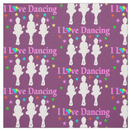 LILA UND PINK I LIEBE TANZEN BALLETT FABRIC STOFF