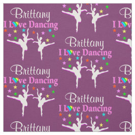 LILA UND PINK PERSONALISIERT BALLERINA FABRIC STOFF