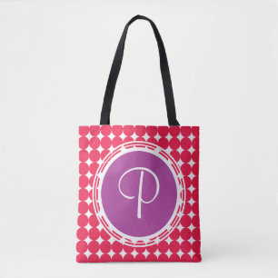 Lila und Red Polka Dot Monogramm