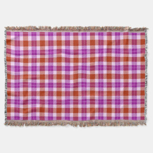 Lila und Red Tartan Kariert Decke