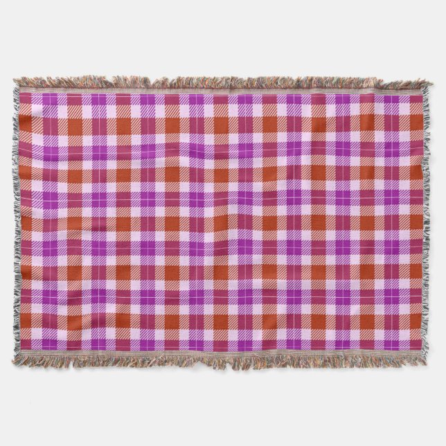 Lila und Red Tartan Kariert Decke (Vorderseite)