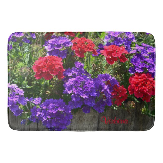 Lila und Red Verbena Badematte (Vorderseite)