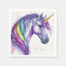 Lila und Regenbogenfantasy Unicorn Wasserfarbe