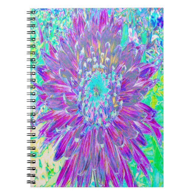 Lila und Robin's Egg Blue Decorative Dahlia Notizblock (Vorderseite)