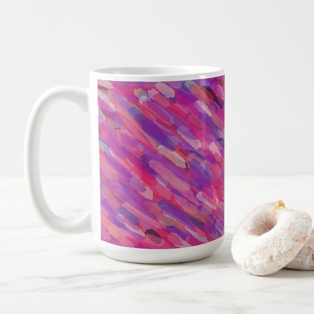 Lila und rosa Abstraktes Muster Tasse (Mit Donut)