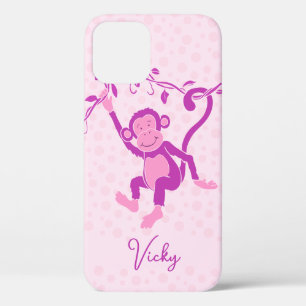 Lila und rosa Affe Mädchen Name iphone 5 Hülle
