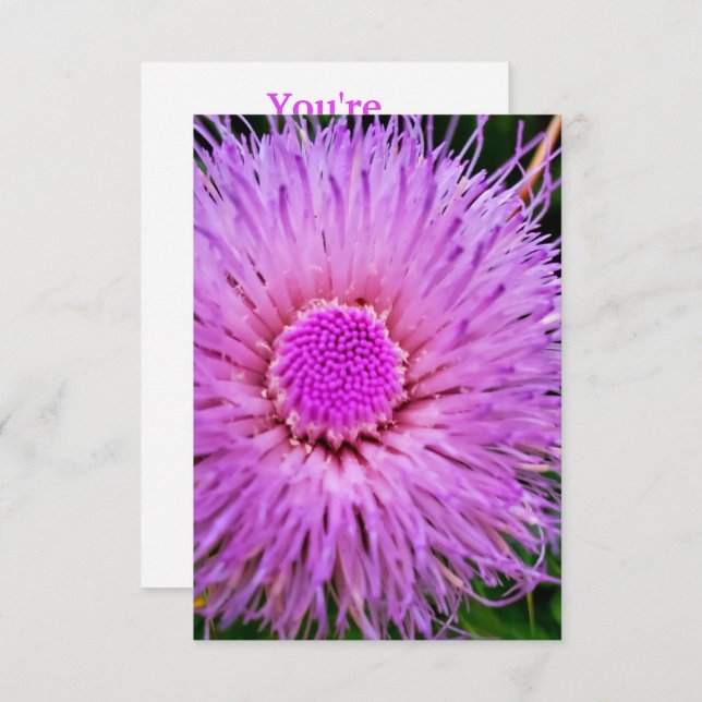 Lila und rosa Blume Einladung (Vorne/Hinten)