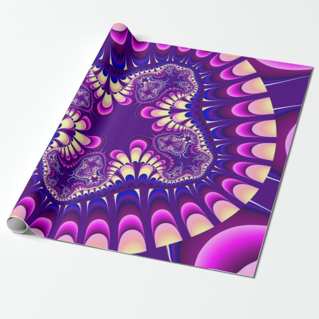 Lila und rosa Blume Geschenkpapier (Ungerollt)
