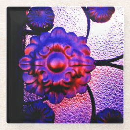 Lila und rosa Blume Glasuntersetzer