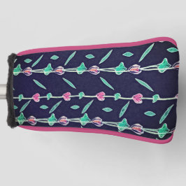 Lila und rosa Blume Golf Headcover
