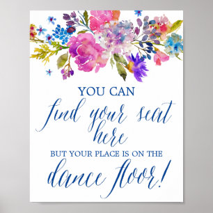 Lila und rosa Blume Hochzeitszeichen Poster