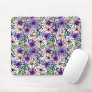 Lila und rosa Blume Mousepad