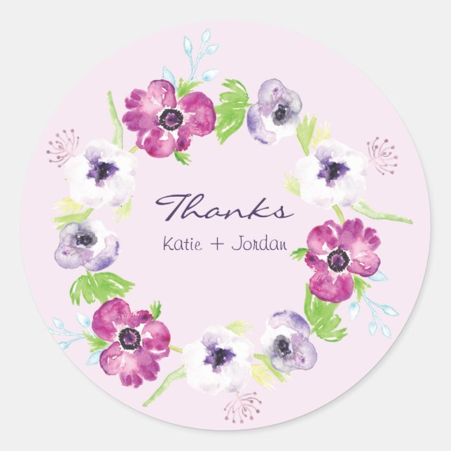 Lila und rosa Blume Runder Aufkleber (Vorderseite)